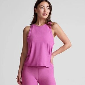Beyond Yoga Pink Featherweight Rebalance Relaxed Tank Top Sz L